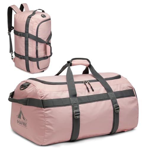 G4Free Gym Bag for Women Men Duffle Backpack with Shoe Compartment Water Resistant Travel Weekender Bag - color: pink