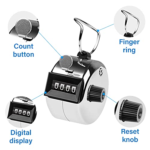 Tally Counter, 4-Digit Clicker Counter, Metal Hand Tally Counters Clicker Pitch Counter for Counting, Knitting, Coaching, Golf, Lap, Fishing - color: B-1 PCS