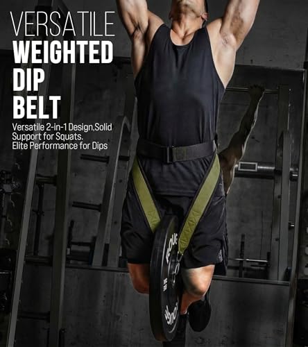 Heavy-Duty Belt for Belt Squats, Weight Training Rack Attachment, Squat Machine Accessory, Strength Training Equipment - color: Green