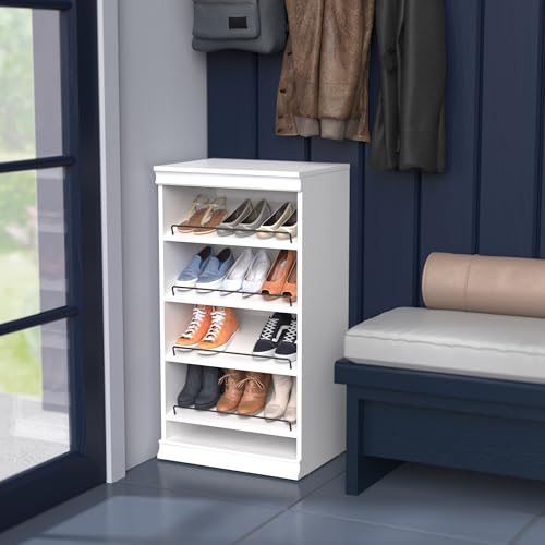 ClosetMaid Modular Storage Shelf Unit with Angled Shoe Shelves, White - color: White