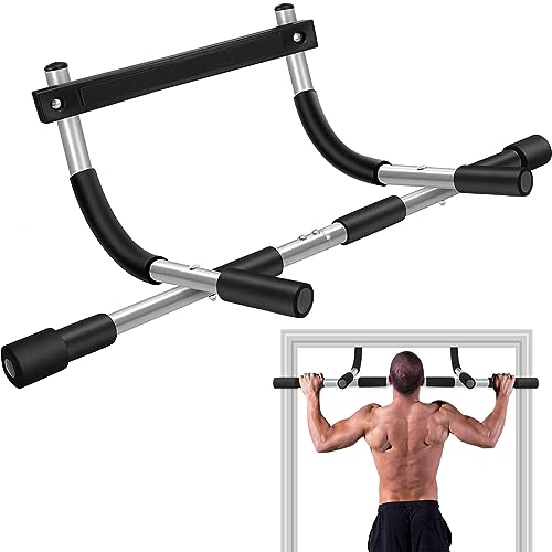 TOPOKO Pull Up Bar for Doorway, Heavy Duty Chin Up Station for Home Gym, Multi-Grip or Adjustable Door Frame Exercise Equipment for Upper Body Strength Training