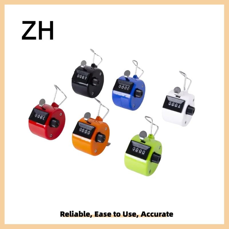 White Deer Hand Tally Counter 4 Digit Number Dual Clicker Golf Handy Convenient - color: MIX