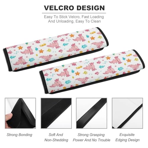 Universal Fit Seat Belt Cover for Adult Use, Stroller Pushchair High Chair, 2PCS White Axolotl Harness Pads Strap Shock Absorption - color: Pattern 437