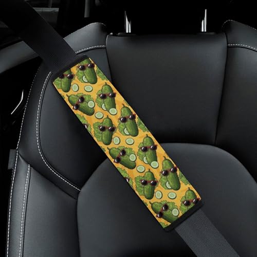 Soft Padded Seat Belt Shoulder Pad for Elderly Support, Stroller Pushchair High Chair, 2 Pack Funny Pickles Dill Shoulder Harness Cover Neck and Shoulder Support - color: Pattern 610