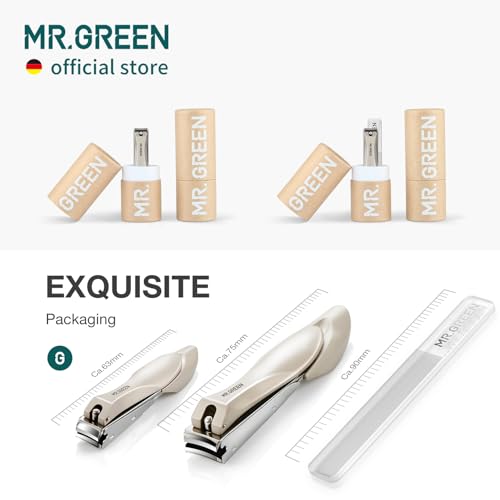MR.GREEN Nail Clippers Stainless Steel Anti Splash Fingernail Cutter Manicure Tools Bionics Design Pedicure Scissor Nail Trimmer (Nail Clipper Two-Pack (Medium+Large)) - color: Nail Clipper Two-pack (Medium+large)