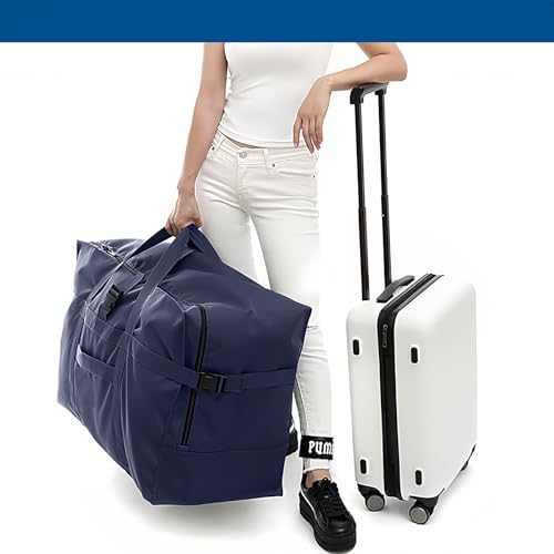 Arxus Large Duffel Bag, Waterproof Carry on Weekend Overnight Storage Bag over Luggage for Airline, Travel, Camping, Moving - color: 120L-Dark Blue
