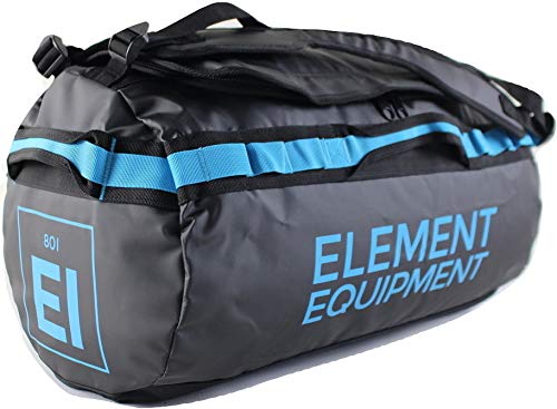 Element Equipment Trailhead Duffel Bag Shoulder Straps Waterproof Black/Blue Medium - color: Black/Bomber Blue, size: Medium 51 Liters