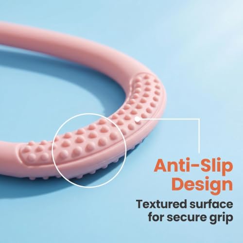 Figure 8 Resistance Band, Figure 8 Resistance Bands for Women Men,Resistance Band Figure for Working Out, Non-Slip Handles, Home Gym, Yoga & Physical Therapy - color: 15 LBS PINK