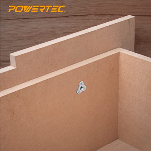 POWERTEC 5/16-18 T Nuts, 8 Pcs | Screw-On Tee Nuts for Bolts and Stem Caster Wheels – Threaded Inserts for Wood Working, Rock Climbing Holds and Furniture | 1/2" Length (QTN1108) - size: 5/16", style: Screw On T-Nuts, 8 Pack