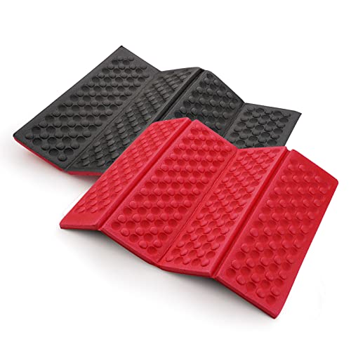 AceCamp 3940 Portable Lightweight Mini Waterproof Folding Mat, Foam Sitting Pad for Outdoor Activities, Foldable Kneeling and Seat Cushion for Comfort, Red - style: 2-pack