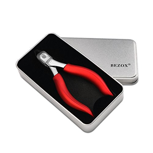 BEZOX Toenail Clippers for Thick Nails - Precision Thick Finger Nail Clipper Adult, Comfort Grip Nail Cutter, Ergonomic Long Handle Large Toe Nail Clippers - color: Champagne Red