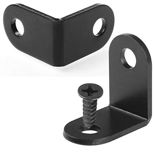 100 Pack Black L Brackets for Wood, 1x1 in Corner Braces | Cast Iron, 2 mm Thick Braces, 6 mm Countersunk Holes, and Matte Black Coating for Shelves, Cabinets, and Furniture