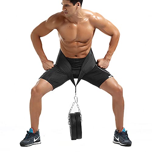 Weighted Dipping Belt with Chain Pull Up Belt Bodybuilding Gym Workout Exercise Bar Pullups for Powerlifting, Weight Lifting, Fitness