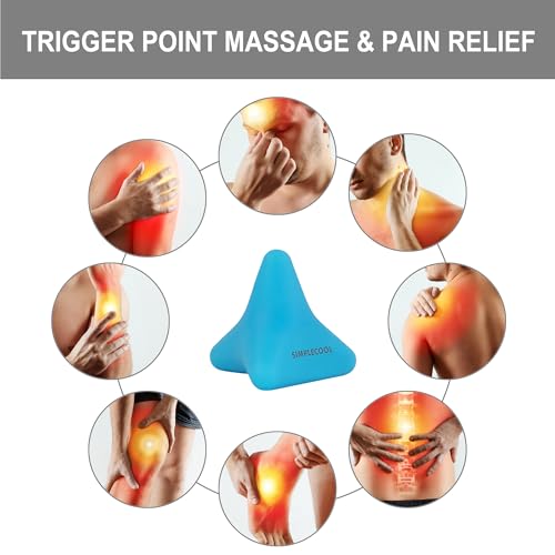 Manual Trigger Point Massage Tool Small Massager Ball 3″×2.6″ Blue | For Deep Tissue Myofascial Release Physical Therapy Plantar Fasciitis Pain Relief Muscle Knot Psoas Hip Flexor Iliacus - color: Blue