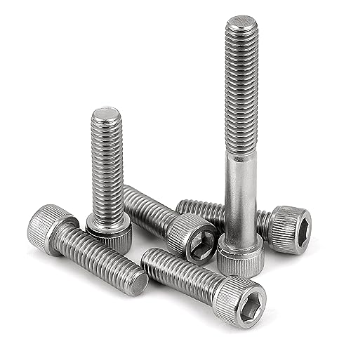 M4-0.7 x 10mm Socket Head Cap Screws, Stainless Steel 18-8 (304), Allen Socket Drive, Full Thread, Bright Finish, 50 PCS - size: M4 x 10mm