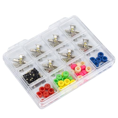 Fingerboard Repair Kit -Includes Box & Tools-Mini 96mm Finger Skateboard Parts Include 14 Brackets 48 Multicolour Wheels 60 Screws 30 Nuts 4 Screwdriver(Trucks-31mm & Box) - color: Trucks-31mm & Box