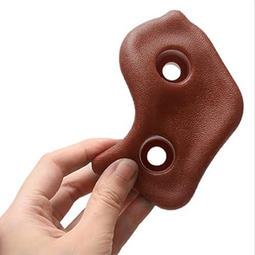 10PCS Rock Climbing Holds, PE Ergonomic Design with Rock Texture for Indoor Outdoor Climbing Wall, Includes Screws and Wrench Tools - color: Brown