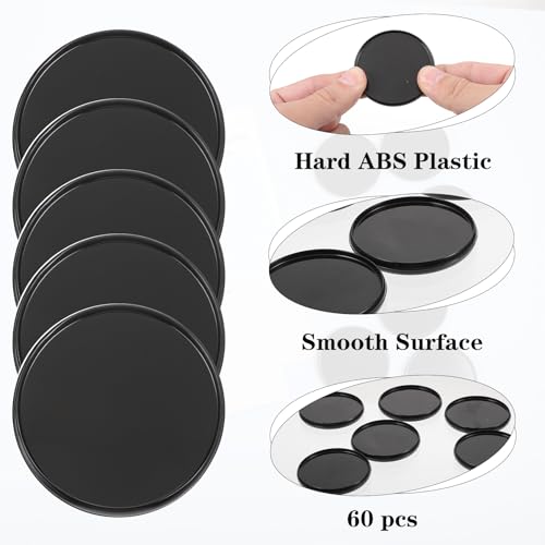 60 Pcs 2 Inches Discbound Expansion Discs, Plastic Disc Binding Rings, Notebook Expansion Discs for DIY Notebooks, Book Binding and Planner Scrapbooking Supplies (Black)