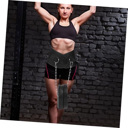 Weightlifting Dipping Belt with Thick Chain and Buckle for Upper Body Strength Training Elastic Waist Support Fitness Supply for Running Hiking Climbing Yoga and Leisure Walks