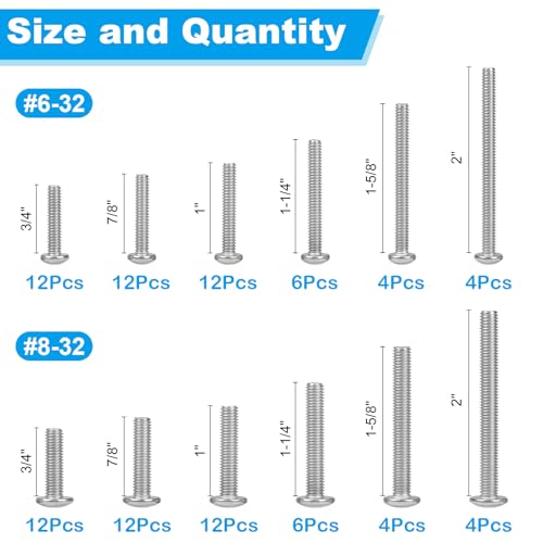100 PCS Machine Screws, #6-32#8-32 Phillips Pan Head Electricians Screw 304 Stainless Steel Screws for Electrical Wall Plate Switch, Receptacles Mounting Screws - style: Pan Head