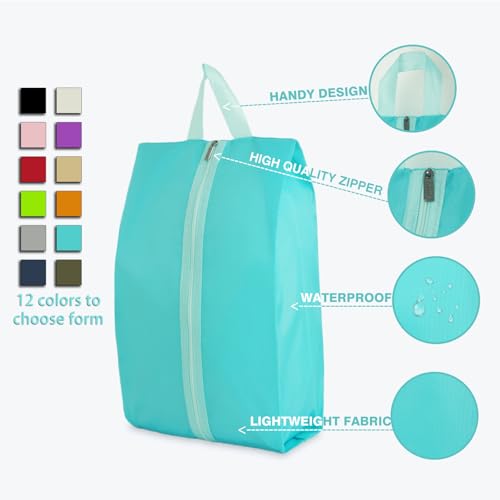 6pcs Portable Shoe Organizer, Travel Pouches with Zipper, Golf Shoe Bags, Clothes Bags, Soccer Cleats Bag Shoe Pouch for Gym, Waterproof, Odor-Resistant (Blue) | Golf Shoe Bags, Clothes Bags, Soccer Cleats Bag Shoe Pouch for Gym, Waterproof, Odor-Resistan