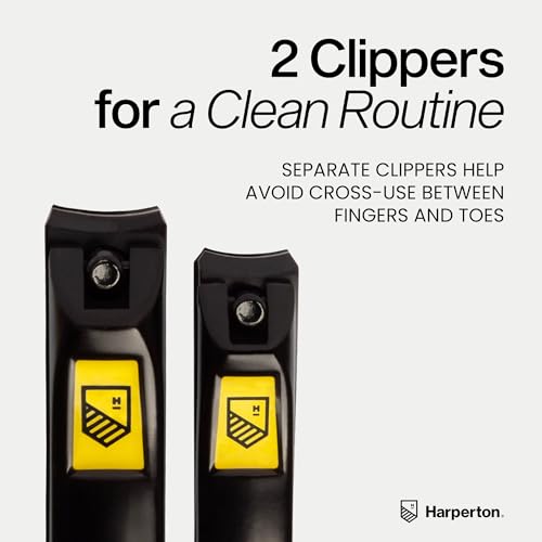 Nail Clippers for Thick Nails - 2 Pack Heavy Duty Toenail & Fingernail Clippers for Men Precision Stainless Steel Cutter Set with Travel Case (Black) - color: Black