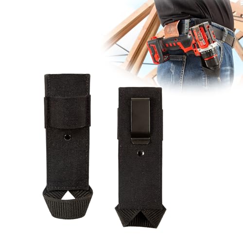 Hammer Holder Loop,Hammer Holster Clip on 7" X 2" Tool Belt and Tape Measure Holder Drill Impact Tool Holster for Tape Measure,Heavy-Duty Drill Belt Holder Hook Holster,Black