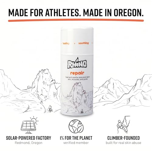 Rhino Skin Solutions Repair Cream Made for Your Adventure, Hand Repair Cream for Dry Cracked Hands, Non Greasy Hand Lotion with Honey and Tea Tree for Athletes and Workers, Made in USA (8 oz) - size: 8 Ounce (Pack of 1)