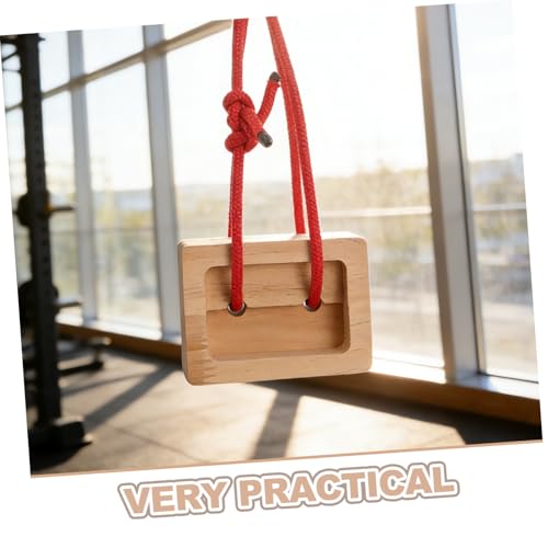 Toyvian Portable Wooden Hangboard Rock Climbing Training Board with Finger Strength Pockets, 2pcs Climbing Hold Set for Bouldering and Grip Workout