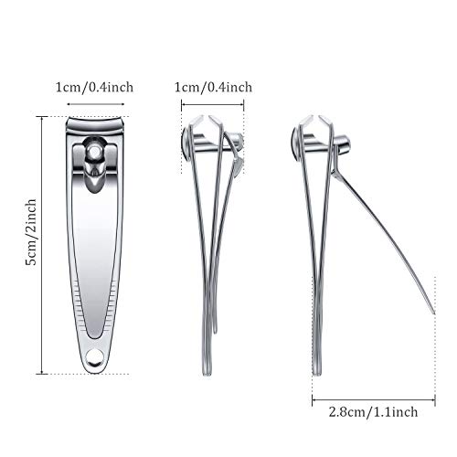 Mudder 100 Pieces Nail Clippers Set Bulk for Men Women Ultra Sharp Stainless Steel Fingernail Toenail Clippers Portable Travel Sturdy Trimmer Pointed Pedicure Manicure Care (Silver)