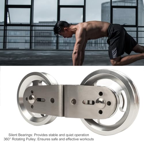 Cable Pulley Wheel, Aluminum Pulley System Attachment & Weight Pulley Wheel, Double Pulley for Triceps, Back Muscles, Home Gym, Cable Machine