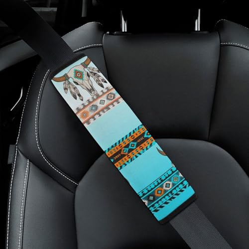 2PCS Native American Southwestern Aztec Western Car Seat Belt Pad Universal Soft and Comfortable Harness Pads Strap for Kids, Car Seats Pushchair Strollers High Chair Pushchair - color: Pattern 592