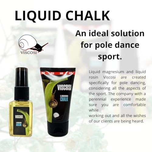 Pole Grip: Liquid Chalk (VISCOSI Medium) 50ml 2-Pack - Premium Gym Chalk, Firm Grip for Pole Dance, Aerial silks. Pole Grip Aid, Pole Dancing Chalk, Climbing Chalk, lifting chalk