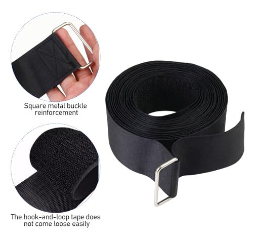 Floating Mat Straps, 16.5 ft 2-Pack Tie-Downs for Storage | 2-pack extra long 16.5 ft floating mat straps, reusable water pad tie-downs for secure storage, heavy-duty mat accessories