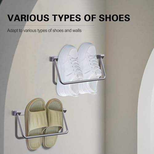 SKTYANTS 12 Inch Wall Mounted RV Shoe Rack Foldable Aluminum Shelf Camper Trailer Shoe Holder Organizer with Screws Accessories (2 Pack) - color: 2 Pack