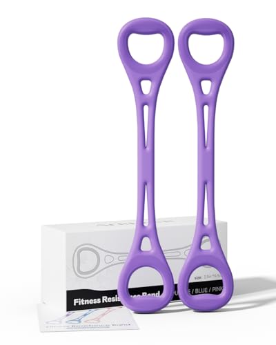 Resistance Bands for Women,2PCS Thickened TPE Arm Resistance Bands,Figure 8 Fitness Resistance Band Stretch Fitness Band for Working Out Yoga Pilates Arms Foot Leg Shoulder Waist Back - color: purple