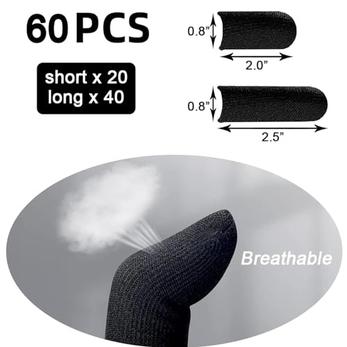 60 Pieces Finger Sleeves for Bowling, Disposable Bowling Thumb Sleeves | Anti-Sweat Breathable Protector Seamless Lightweight Anti-Skid Glove for Right Hand & Left Hand - size: Large