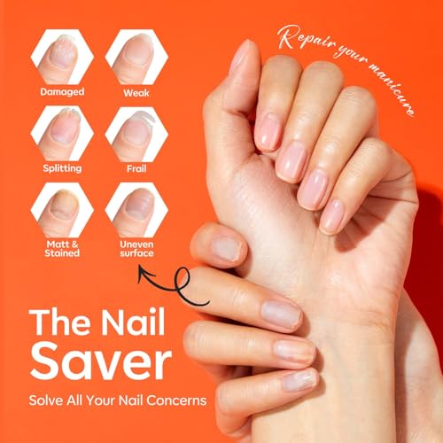 Modelones Nail Strengthener and Growth, Water-Based Nail Hardener Repair | Nail Hardener Extra Strong and Growth 3-in-1 Clear Nail Repair Mode Strengthening Polish Care Gifts Women 13.5ml 0.46 Fl Oz - color: Clear