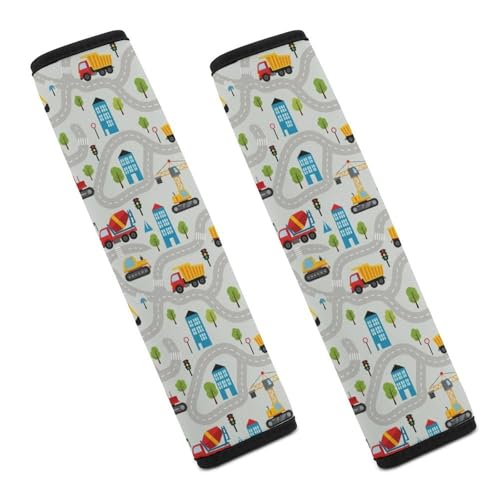1 Pair Universal Fit Seat Belt Cover for Elderly Support, Most Cars, Trucks Construction Cars Seat Belt Cushion, Neck and Shoulder Support - color: Pattern 59