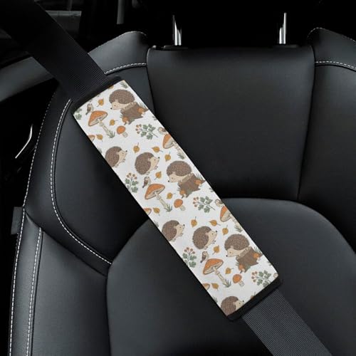 Universal Soft and Comfortable Mushroom Hedgehog Seat Belt Shoulder Pad for Kids, Most Cars, 1 Pair Seat Belt Covers Cushion Anti-Slip Pad - color: Pattern 55