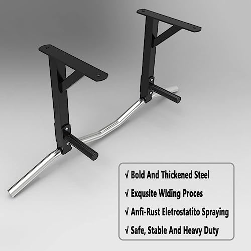 Ceiling Steel Fitness Horizontal Bar, Pull Up Bar Wall Mounted Chin Up Bar, Home Gym Strength Training Bar, Load 660 LBS
