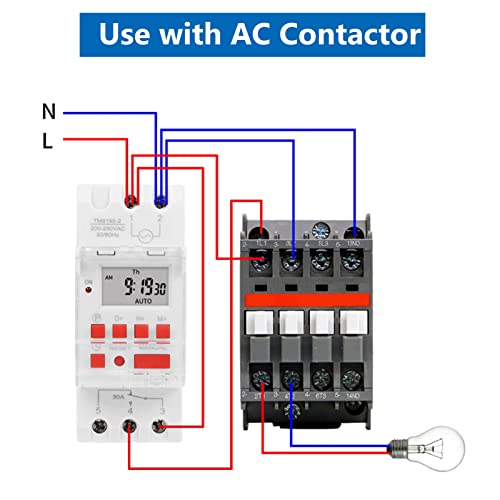 AC 85-265V 30A Timer Switches TM919BK Digital Timer 24Hours 7Days Programmable Countdown LCD Display 16 On/Off Settings 35mm DIN Rail