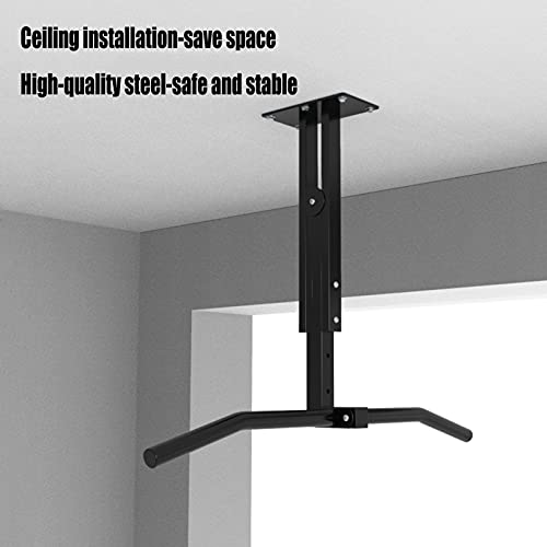 Pull-Up Bars Wall-Mounted Ceiling Chin Up Bar Height-Adjustable Steel Fitness Horizontal Bar Safe Load 300kg,