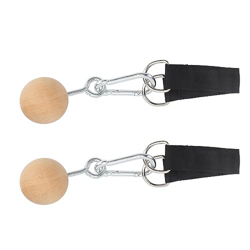 Pull Up Ball Grip, Wooden Non-Slip Rock Climbing Holds Pull Up Power Ball with Straps for Strength Training Attachment