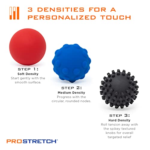 ProStretch Trio, Massage Ball Set for Muscle Knots & Plantar Fasciitis | 3 Density Massage Balls for Myofascial Release, Trigger Points & Deep Tissue Relief