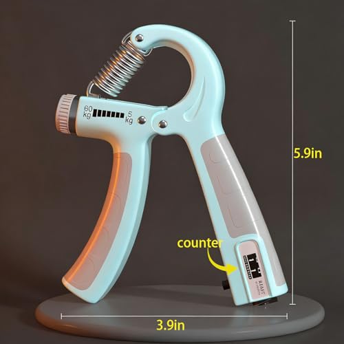 Grip Strengthener with Digital Counter, 10-132LBS Adjustable Hand Grip Trainer, Forearm Wrist Exerciser for Strength Training, Physical Therapy Rehab, Home Gym Fitness Equipment (1 Piece)