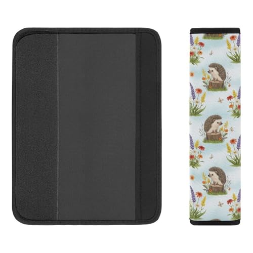 2 Pack Hedgehog Flower Spring Chic Seat Belt Cover Universal Fit Shoulder Harness Cover for Girls and Boys, Car Seats Pushchair Strollers High Chair Pushchair - color: Pattern 587
