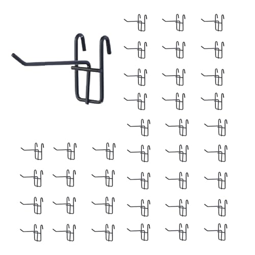 NectaCol 40 Packs 4" Metal Grid Wall Hooks, Standard Gridwall Panel Hooks are for Gridwall Panels Display, Black - size: 4 Inch