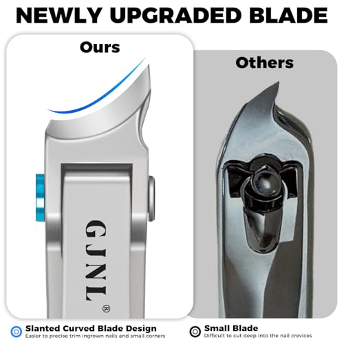 Slanted Curved Toenail Clippers for Seniors Toenails | Heavy Duty Nail Clippers for Men Thick Nails with Wide Jaw Opening, Sliver - color: Sliver Slanted Head
