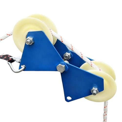 Block and Tackle Pulley System, Pulley System for Lifting, Lifting Pulley, Heavy Moving Pulley, Pulley for Home, Construction Site, Garage, Barn, Hoist, Beam, Material Moving, Compatible 8-25mm Rope